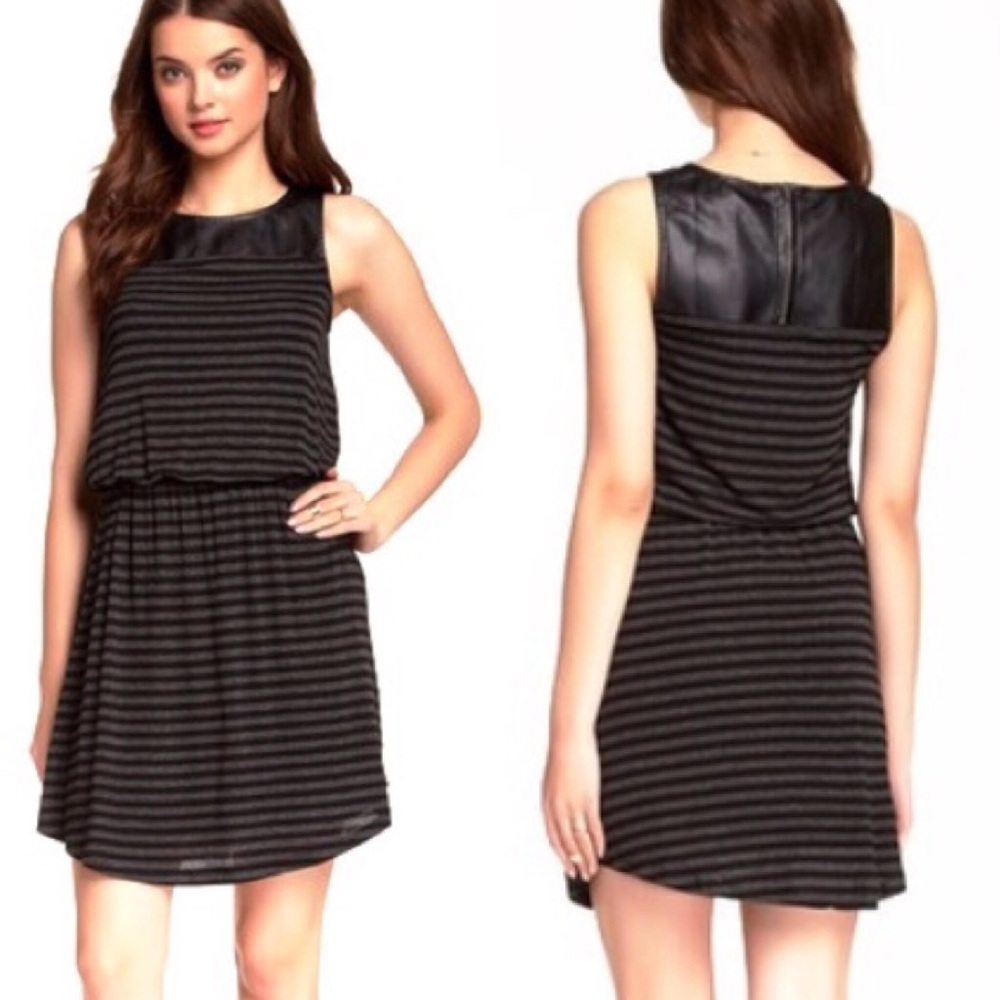 ✨ Anthropologie Splendid Striped Leather Dress